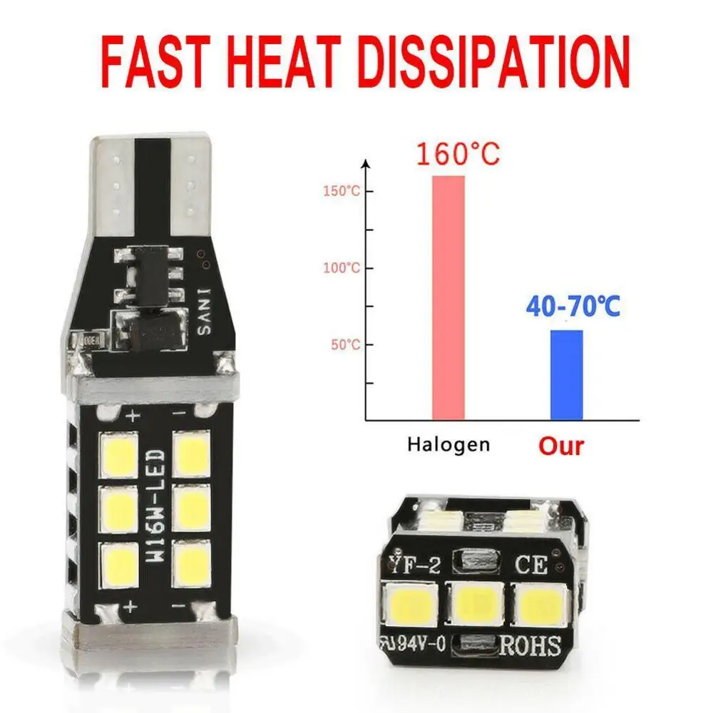 Супер яркая светодиодсветодиодный лампа CANBUS T15 W16W 15 SMD 2835 без ошибок