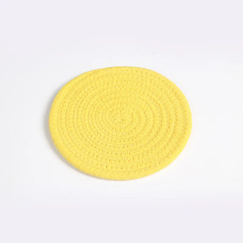 

2/4/6pcs Drink Coaster Cotton Heat Insulation Table Placemats For Table Mat Non-Slip Kitchen Mat Round Glasses Coasters