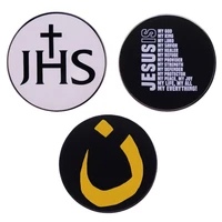 excellent quality jesus is my all everything enamel lapel pins christian bible verse custom brooch religion badge gift wholesale