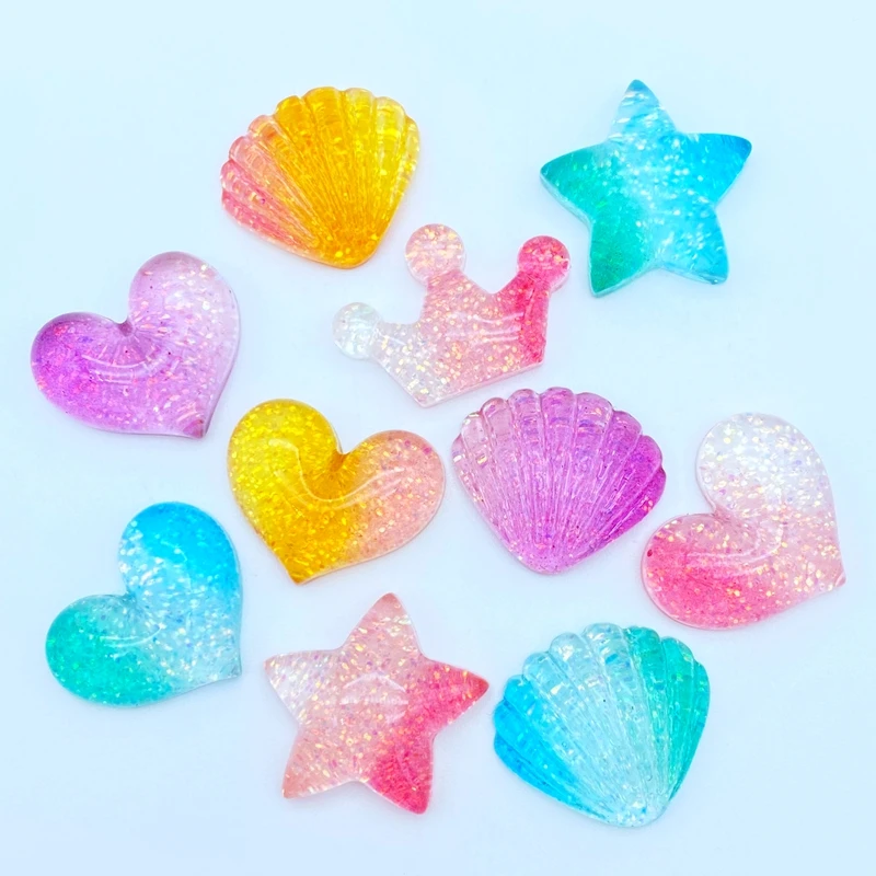 

20Pcs Cute Mixed Shining Star / Crown / Heart Flat Back Resin Cabochons Scrapbooking DIY Jewelry Craft Decoration Accessorie K30