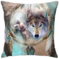 antvinoler best cool wolf dream catcher throw pillow covers decorative 18x18 inch pillowcase square cushion cases