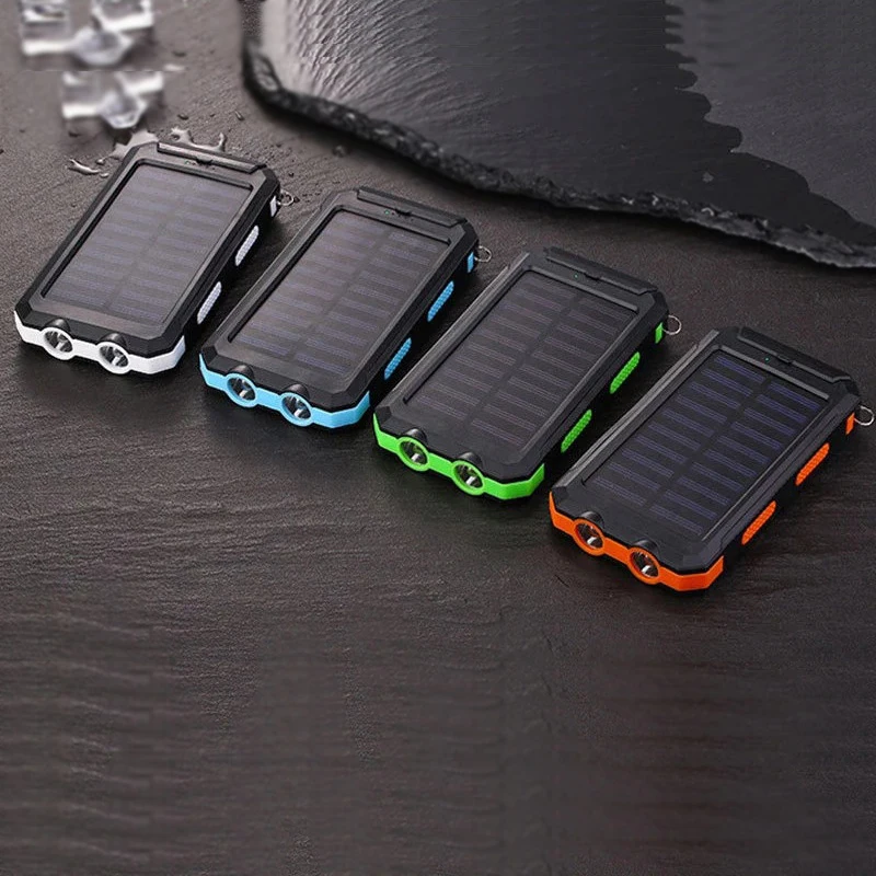 solar power bank 50000mah waterproof portable external battery with sos led light travel powerbank for samsung xiaomi iphone free global shipping