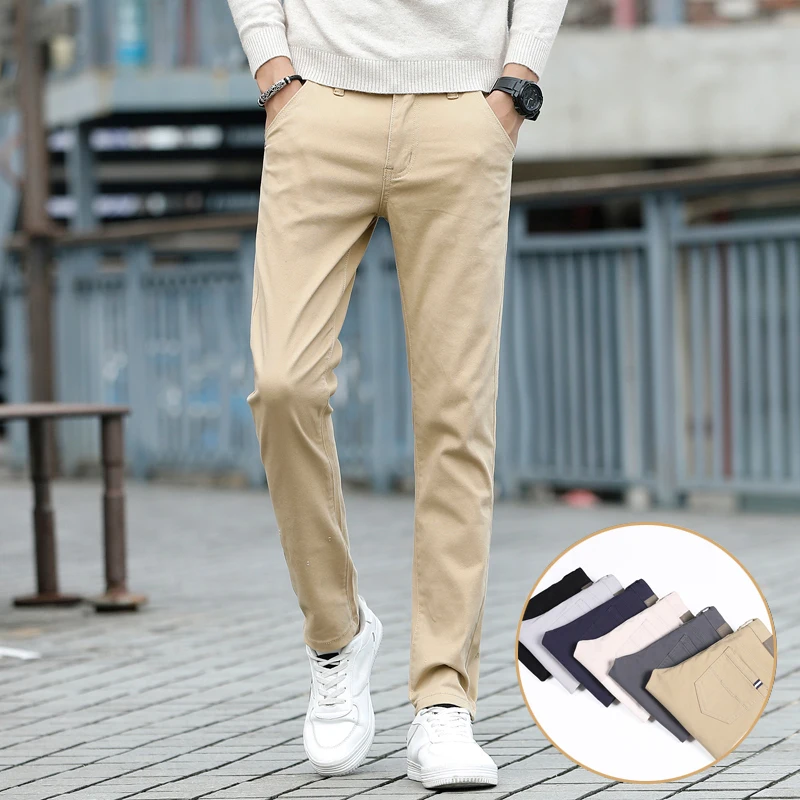 Новинка 2019 мужские повседневные брюки 6 цветов модные хлопковые мягкие удобные