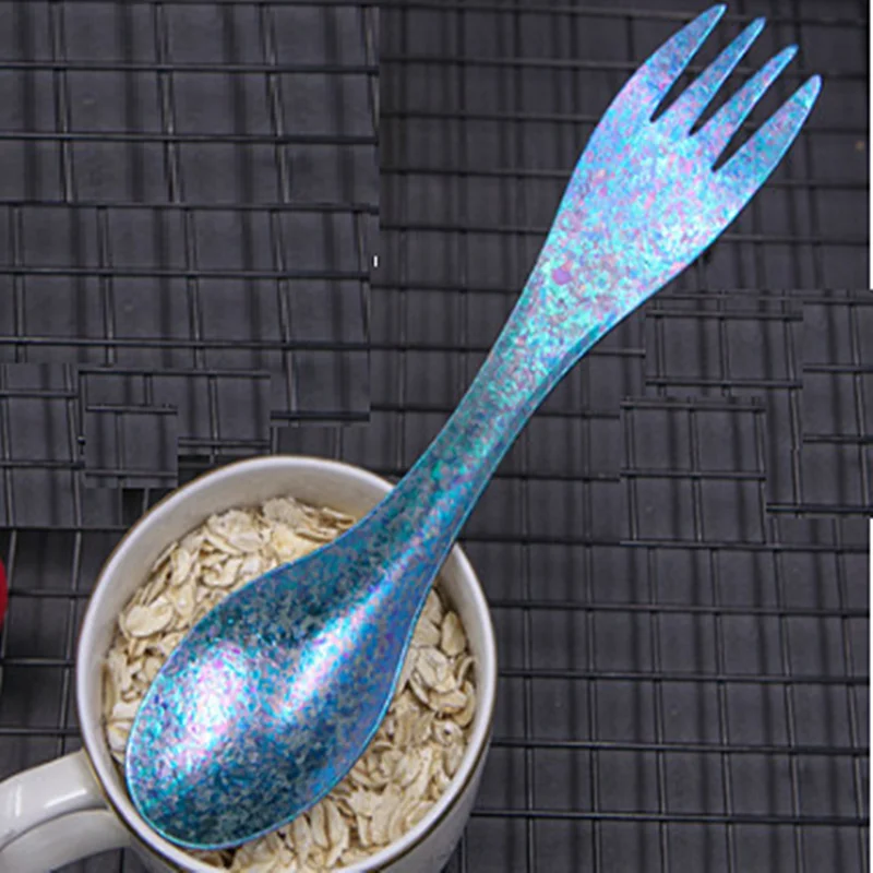 Вилка из титанового сплава портативная ложка для пикника и отдыха на открытом