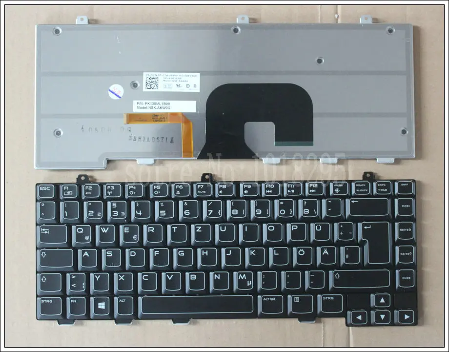 NEW FOR DELL Alienware  m14x R2  German Laptop Keyboard Backlit Black   0T1C7W PK130ML1B09 NSK-AKW0G