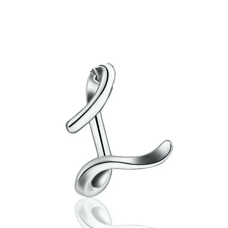 only pendant L EUDORA уникальное 925 пробы Серебряное ожерелье с подвеской в виде буквы A& B для женщин и мужчин модное персонализированное ювелирное изделие подарок для девочки CYD109 - Окраска металла: only pendant L