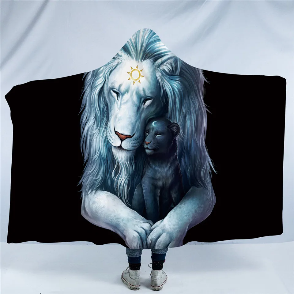 Firstborn by JoJoesArt одеяло с капюшоном для взрослых Шерпа флис психоделический Лев 3d принт микрофибра носимое одеяло на кровать диван