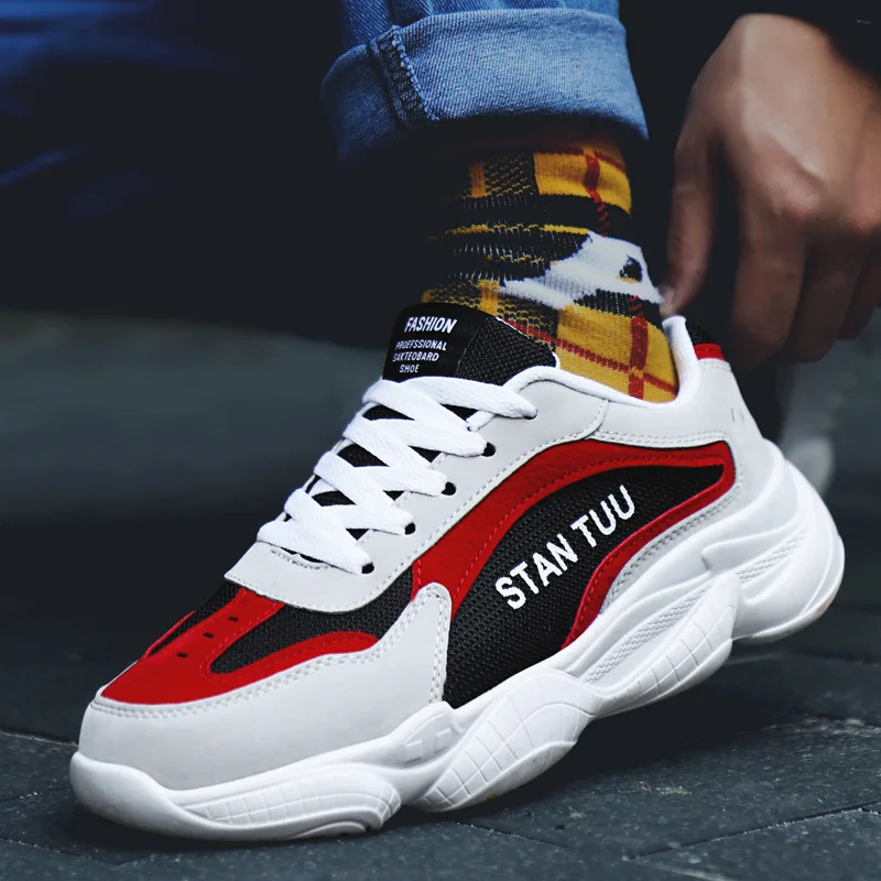 Кроссовки мужские сетчатые на шнуровке дышащие легкие Повседневная модная обувь