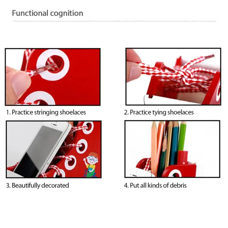 

Multi-function Threading Shoes Toy Children's Wooden Toys Early Education Educational Learning To Tie Shoelaces Life Skills Toys