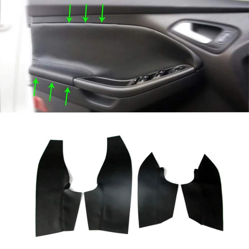 Мягкая кожаная накладка на дверь из микрофибры для Ford Focus 2014 2015 2016 2017 2018 панель