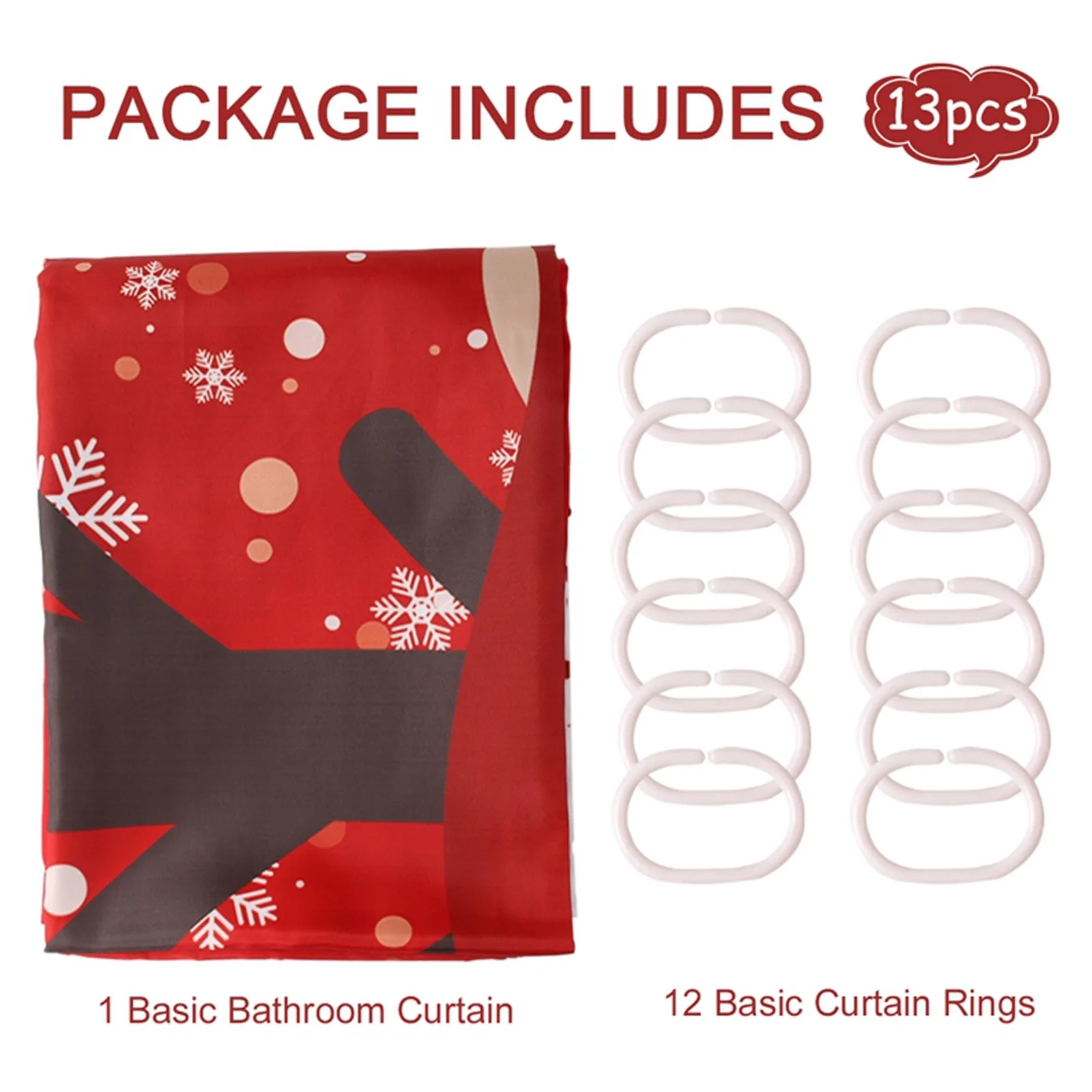 Набор рождественских ковриков для ванной комнаты нескользящий коврик с