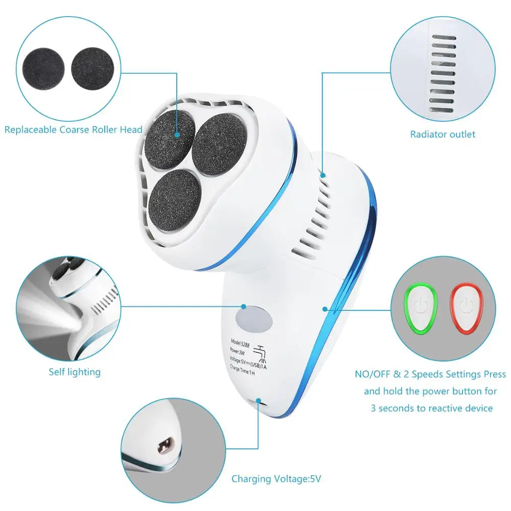 Electric Pedicure Foot Care Tool File Dead Skin Callus Remover Peel Remova Grinder Heel Grinding USB Charging | Красота и здоровье