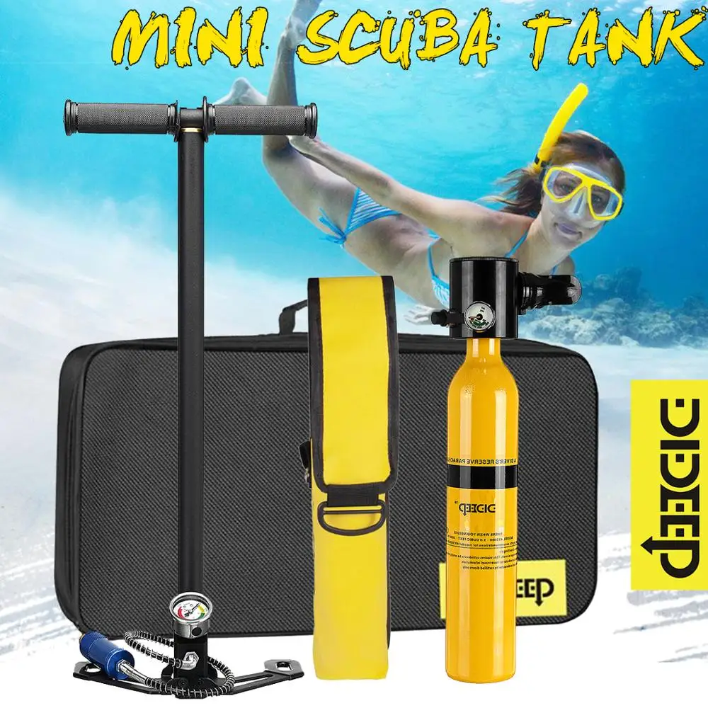 SET F DIDEEP Diving System Mini Scuba Air Tank Scuba Oxygen Cylinder Reserve Air Tank Pump Aluminum Box Snorkeling Diving Equipment - Цвет: SET F