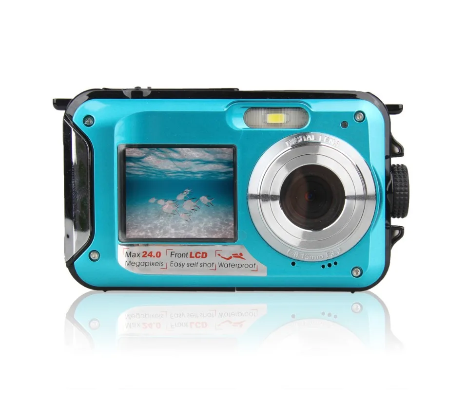 Цифровая камера TFT 2 7 дюйма водонепроницаемая 24MP/48MP 1080P двойной экран 16x цифровой