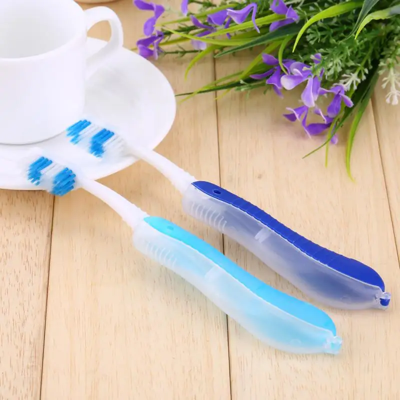 Темно синяя Складная зубная щетка компактная складная для кемпинга пешего