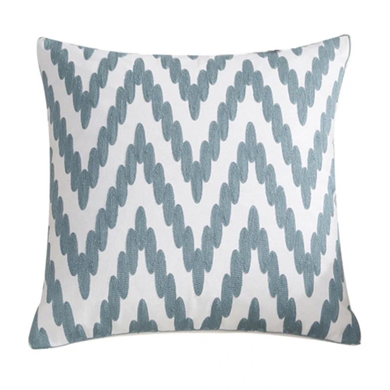 1 шт. голубая хлопковая наволочка с 3D вышивкой | Дом и сад