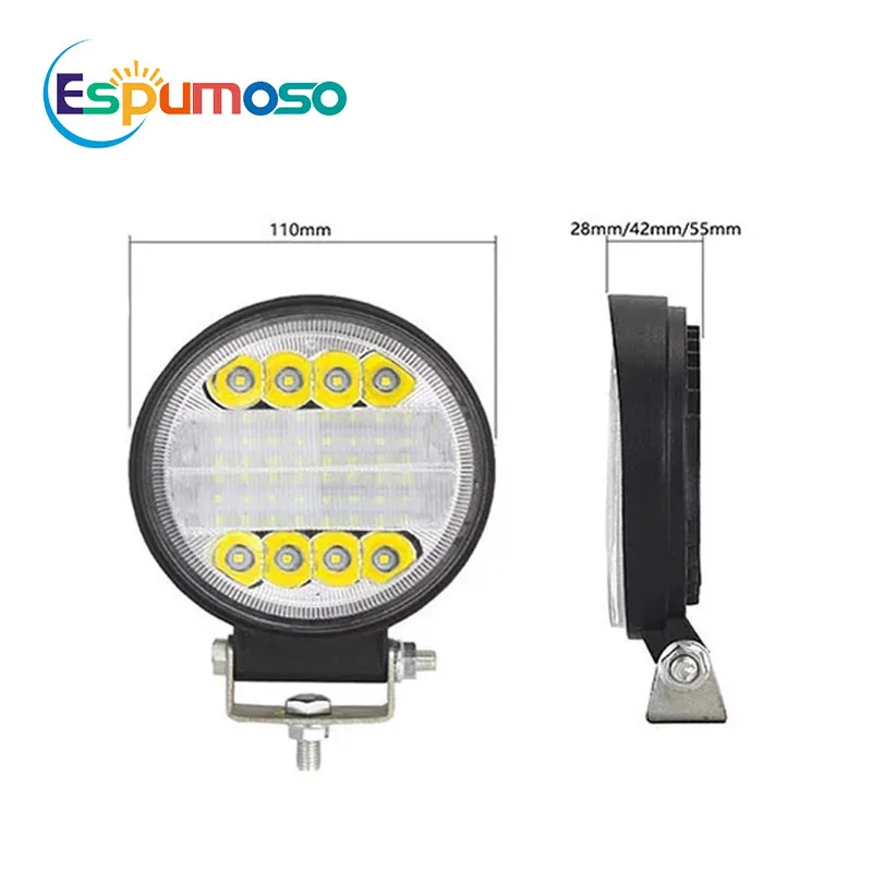 

4" Inch 72W Led Work Light 24Leds Spot Flood Beam Lam[ Waterproof for Truck Atv 4x4 Baot Tractor LED Jeep Car Fog Light 12V 24V