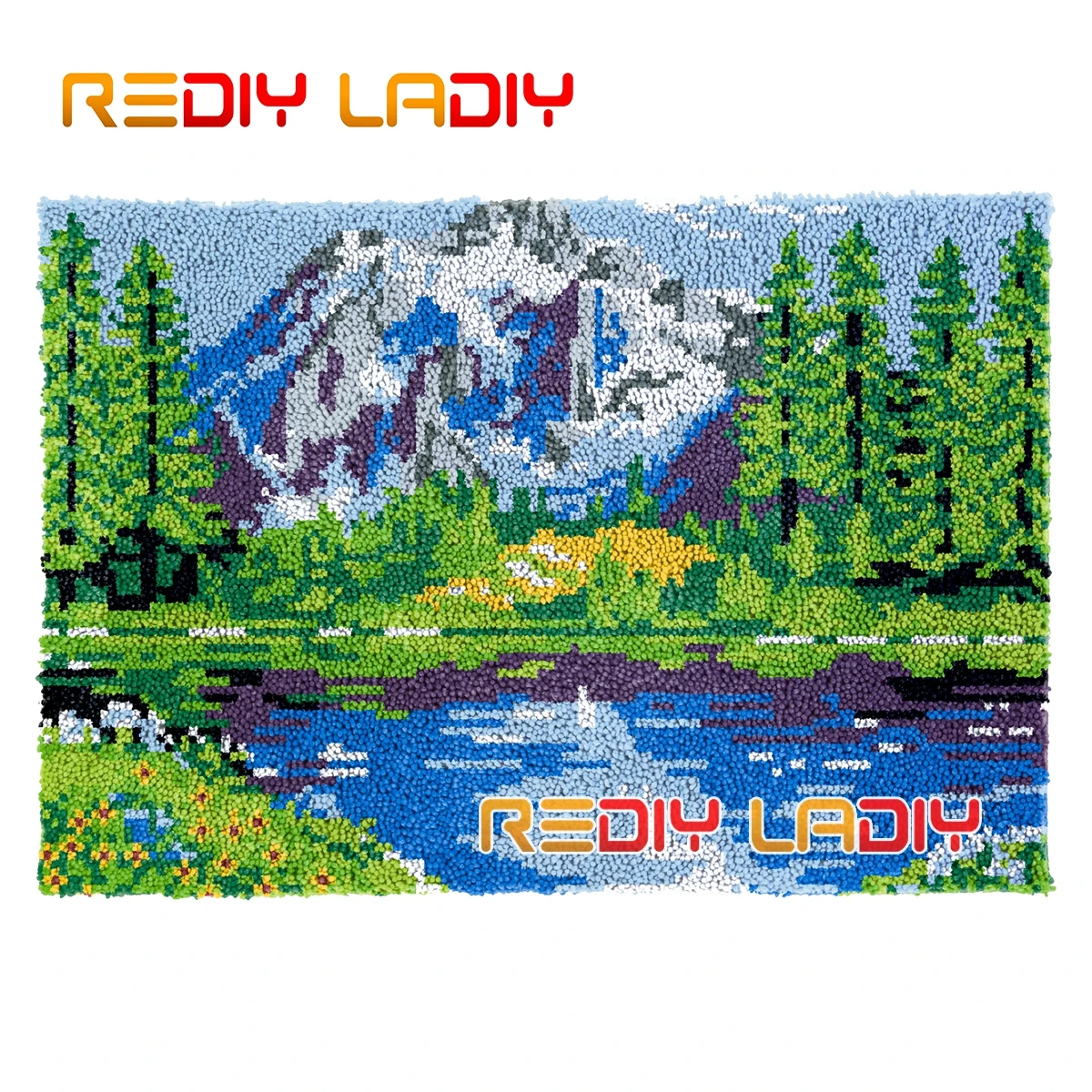 

Набор с крючком-защелкой, коврик «сделай сам» для леса и озера, ковер для рукоделия, плюшевый настенный подвесной объемный ковер из пряжи, ху...