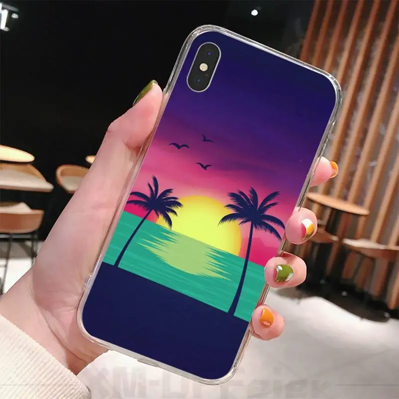 

Sunset red clouds Phone Case transparent for iphone 11 12 Pro Max Xr X 7 8 PLUS Xs SE 2020 Cover