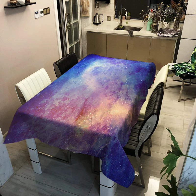 

Washable waterproof printed starry sky pattern household tablecloth