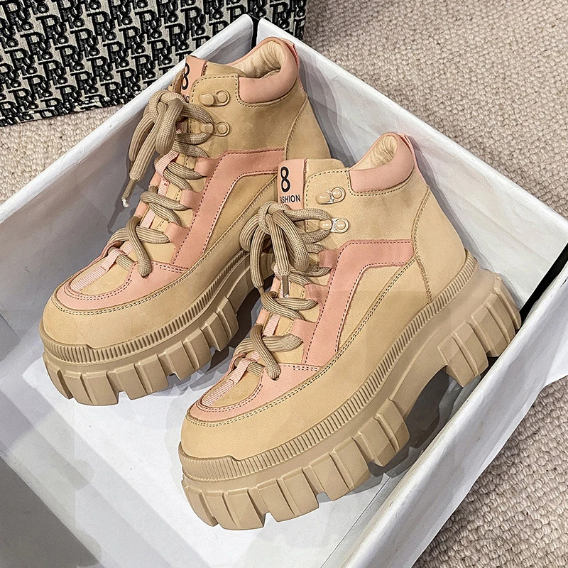 

Женские ботильоны с круглым носком, удобные ботинки на танкетке и высоком каблуке, теплая женская обувь на осень-зиму 2021