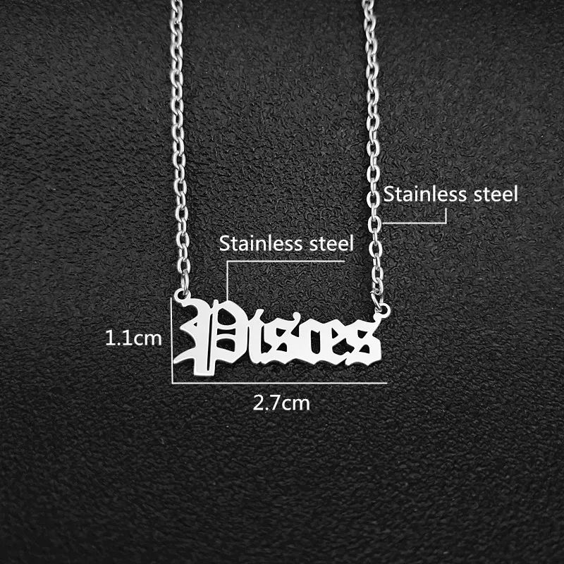 Ожерелье из цепочек 12 знаков зодиака на английском языке|Ожерелья с подвеской| |