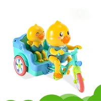 new cartoon cute duckling childrens toy car wind up toys electric duck carry passengers tricycle model toy for childrens gift