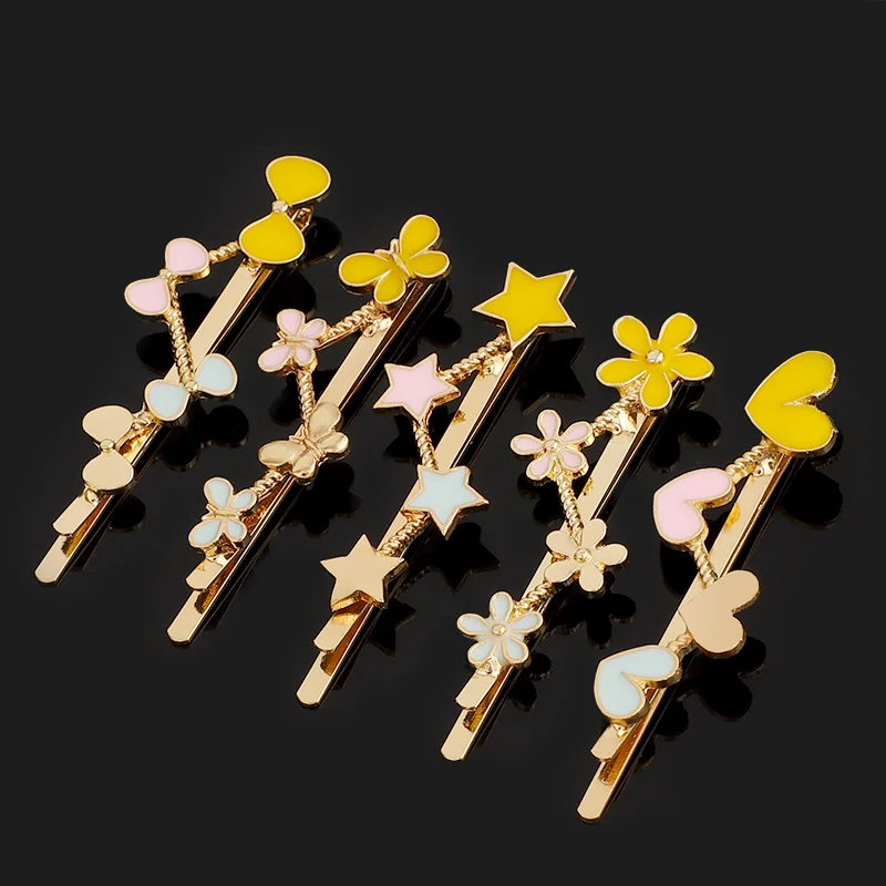 3 предмета в комплекте Стразы Звезды сердце цветы бабочка волосы на каждый день