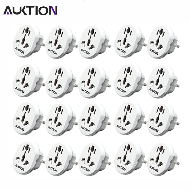 Универсальный EU адаптер AUKTION 20 шт./лот переходник с 2 круглыми контактами дорожные
