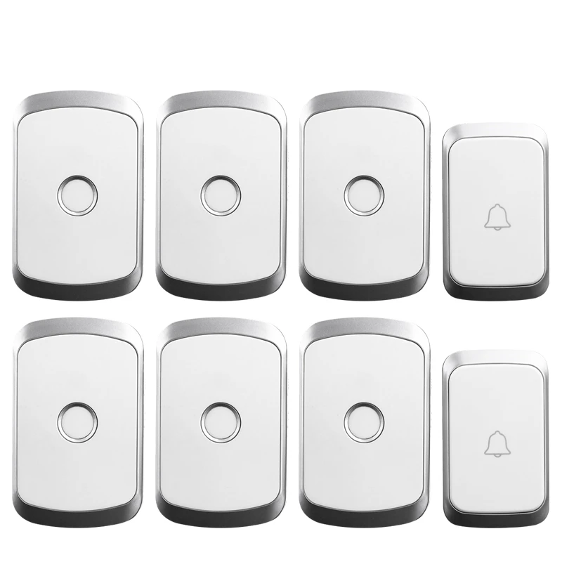 

Wireless Waterproof Doorbell 300M Remote US EU UK AU Plug LED Flash 2 Buttons 6 Receivers Home Cordless Calling Bell Chime