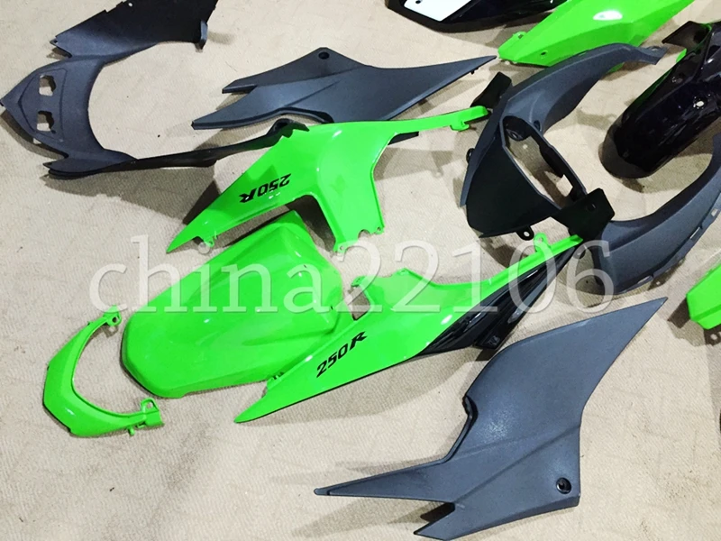 

NEW ABS Full Fairings Kit Fit for Kawasaki Ninja 250 EX250 ZX250R 2008 2009 2010 2011 2012 08 09 10 11 12 13 14 Green white