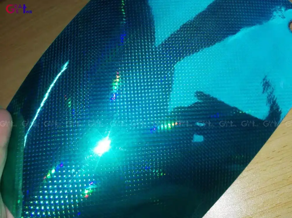 Неоновая Радужная Тиффани синий голографический хром виниловая пленка с