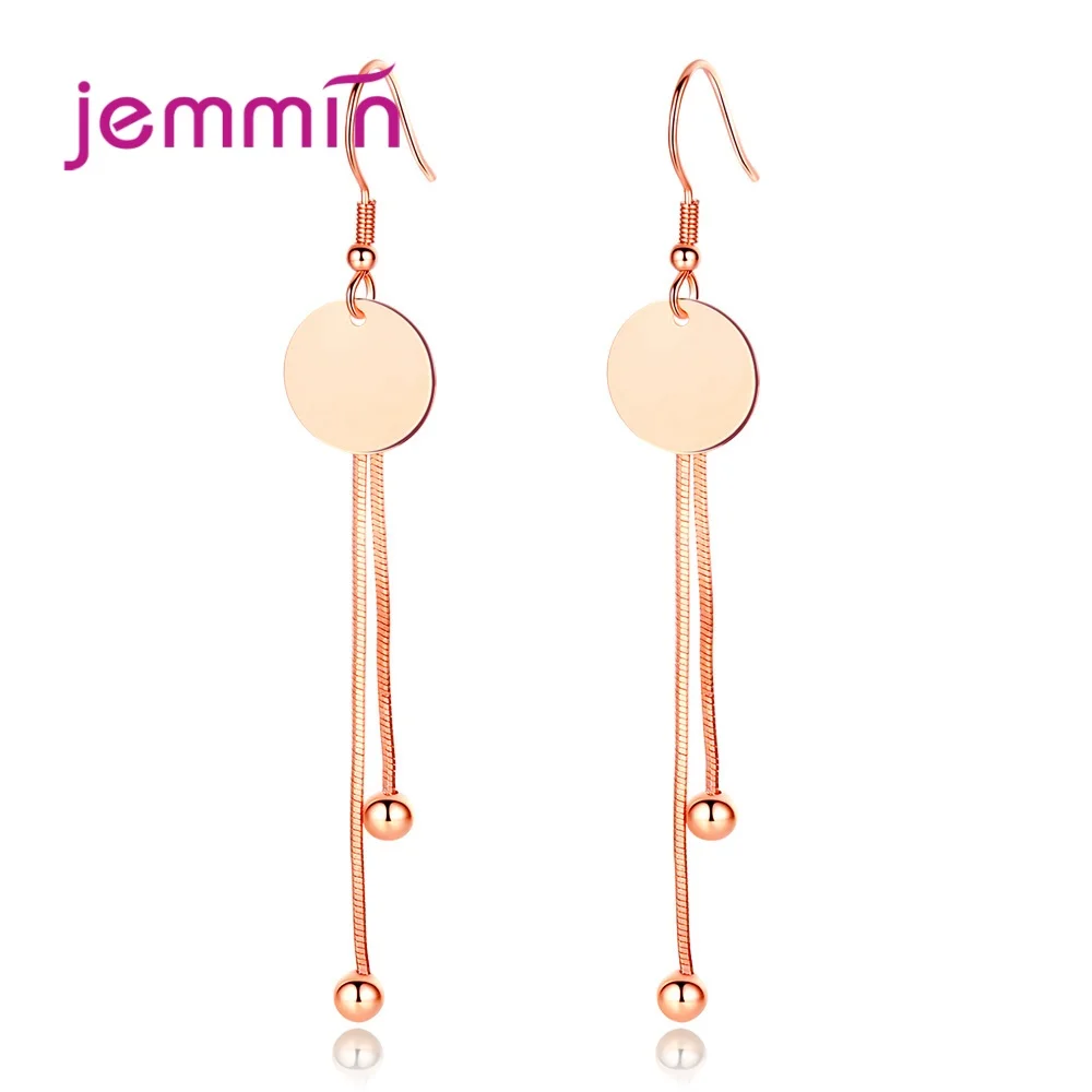 

2 Colors Option Unique 925 Sterling Silver Dangle Drop Earrings Geometric Shape Simple Metal Tassel Women's Fashion Hot Sale