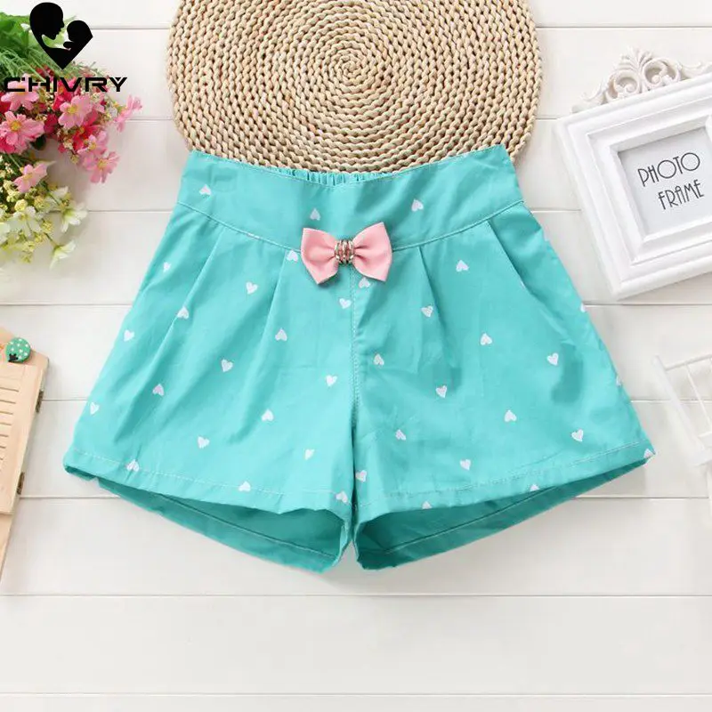 Новинка 2021 летние пляжные шорты для девочек детские в горошек с сердечками и