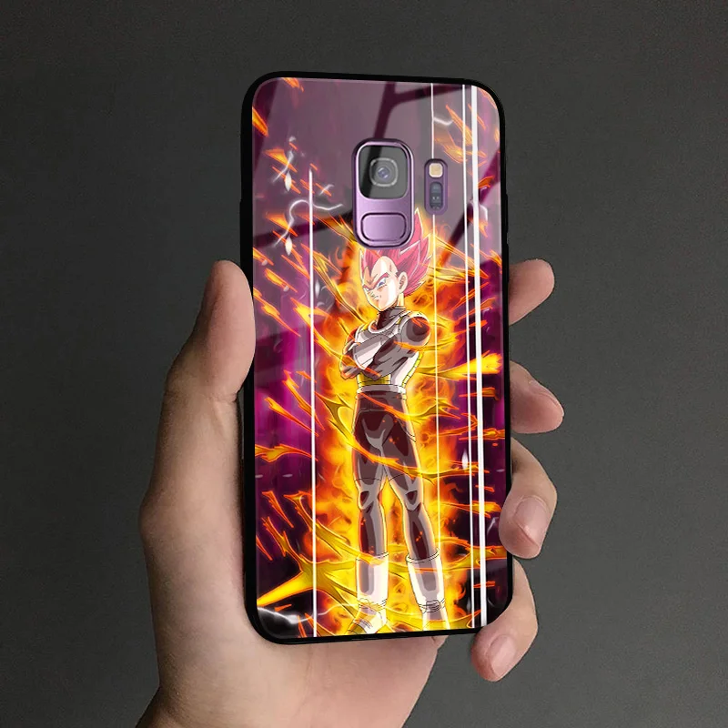 VEGETA 8 Vegeta Dragon Ball Z DBZ аниме мягкий силиконовый стеклянный чехол для телефона чехол для samsung Galaxy S8 S9 S10e S10 Note 8 9 10 Plus - Цвет: VEGETA 8