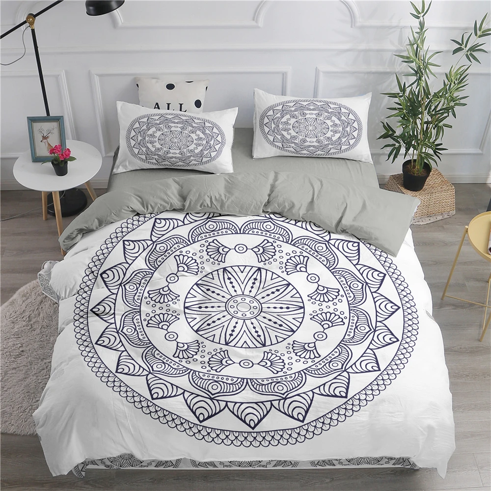 

Bohemian Duvet Cover with Pillowcase Elegant Ethnic Quilt Cover Home Bedding Set Full Size Geometry Style Comforter Cover Sets