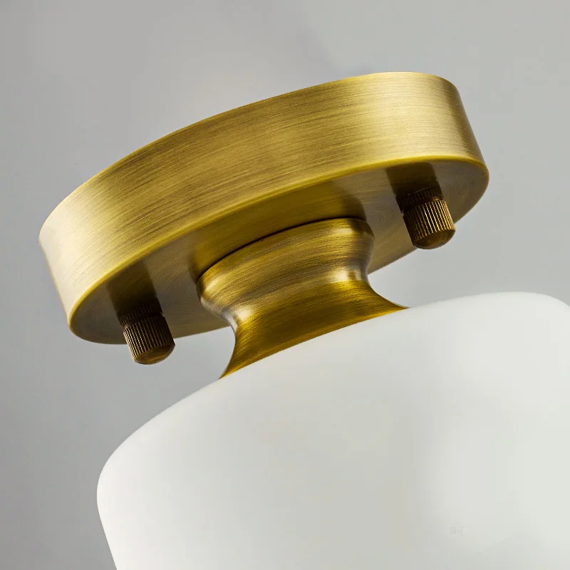 

New Chinese Style Ceiling Lamp Aisle Balcony Lamp Porch Corridor Marble Lamp Simple Modern Lighting Round Copper Lamps