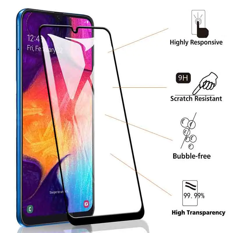 Phone Case Tempered Glass for Samsung A50 A70 A40 A30 A10 Screen Protector on Galaxy A 70 50 40 30 10 Protective Film 9d | Мобильные