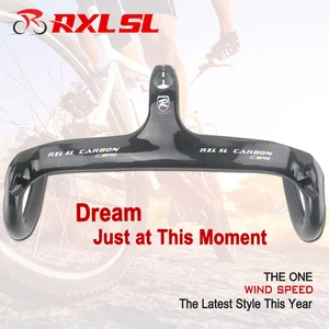 Руль велосипедный RXL SL, 2021 новый интегрированный руль 400420440 мм 3K, глянцевый руль из углеродного волокна T700