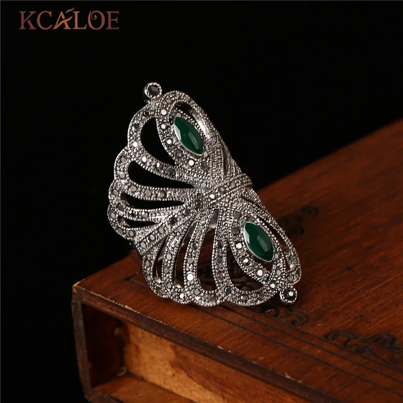 Женские винтажные кольца KCALOE из искусственного камня Красного/зеленого/черного