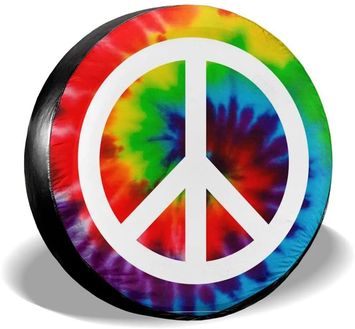 

Peace Tie-Dye Tire Cover Universal Spare Wheel Tire Cover Wheel Covers for