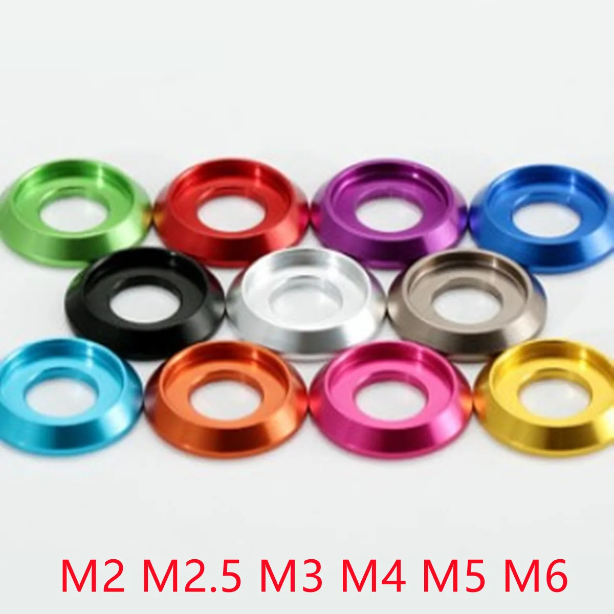 

5-10pcs M2 M2.5 M3 m4 m5 m6 m8 colourful Aluminum cup head washer for button head screw