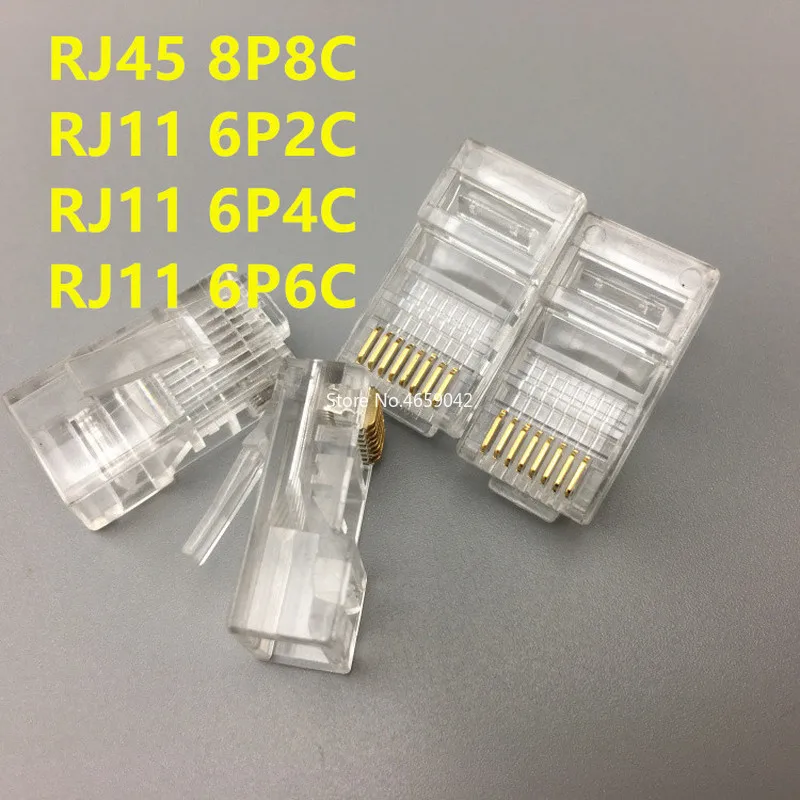 10 шт. Модульный сетевой разъем RJ11 RJ45 6P2C 6P4C 6P6C 8P8C|Соединители| |