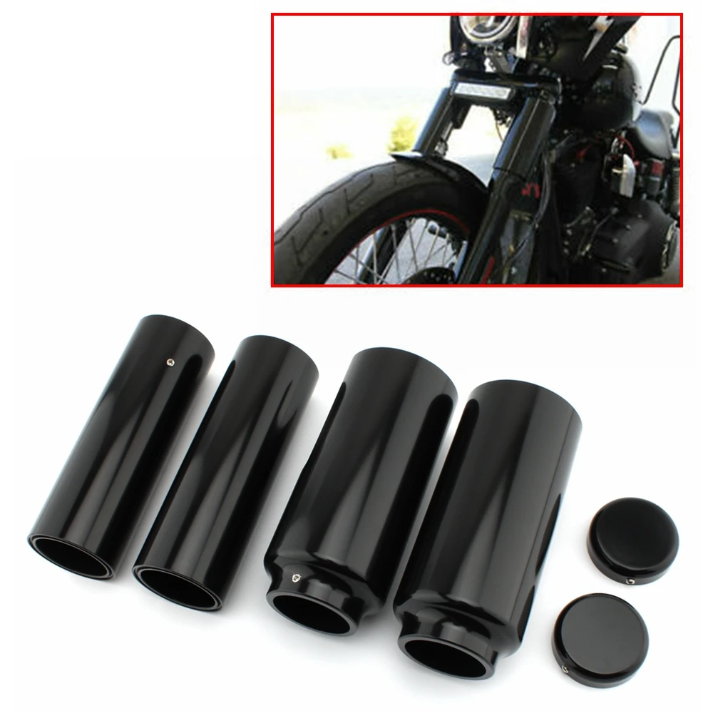 Motorcycle Upper/Lower Front Fork Shock Absorber Cover Protective Sleeve For Harley Davidson Dyna Street Fat Bob 07-17