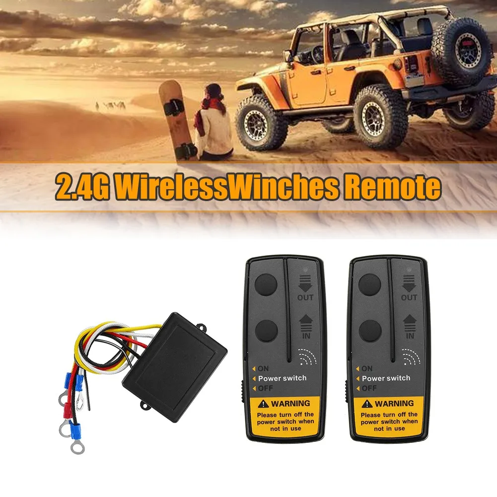 2.4G 12V 24V 50M Car Digital Wireless Winches Remote Control Recovery Kit For Jeep SUV Truck ATV Vehicle Trailer Car Accessories