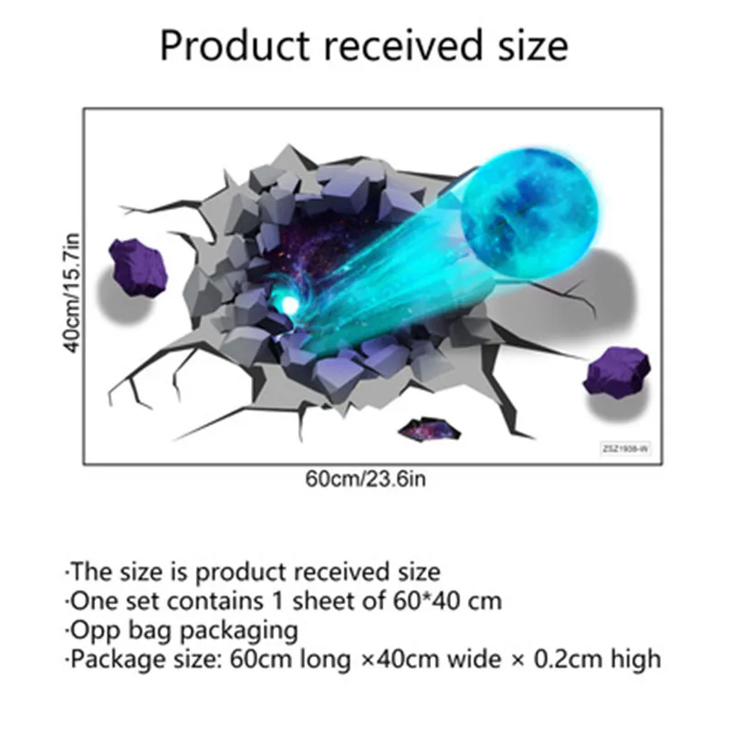 3d сломанная Настенная Наклейка s Вселенная планета для детской комнаты кабинета