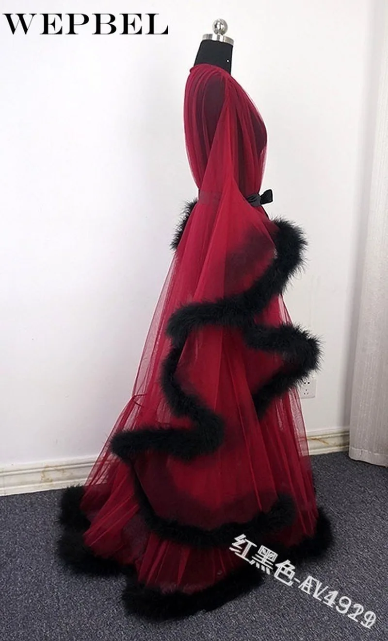 

WEPBEL Women Sexy Lingerie Long Lace Hollow Out Dress Sheer Gown See Through Kimono Robe Sleepwear