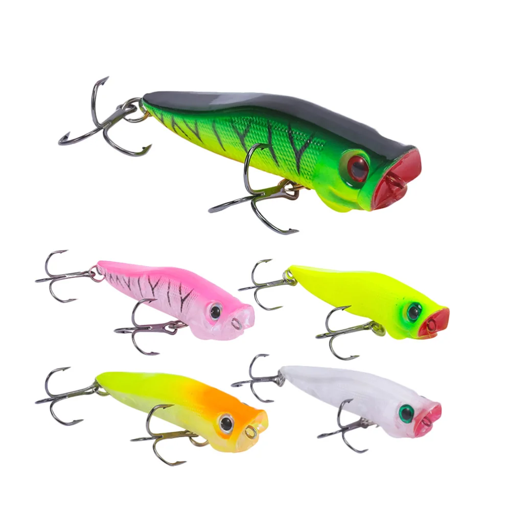 

5pcs of One Bag 7cm/6.2g Lifelike Fish Shape Lure Bait Simulation Fishing Lures Bait Hook for Fishing Use (Random Color)