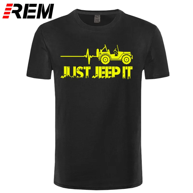 black yellow Футболка с принтом «Just Jeeps It Heartbeat», новая модная летняя футболка с круглым вырезом и надписью «Sunlight» - Цвет: black yellow