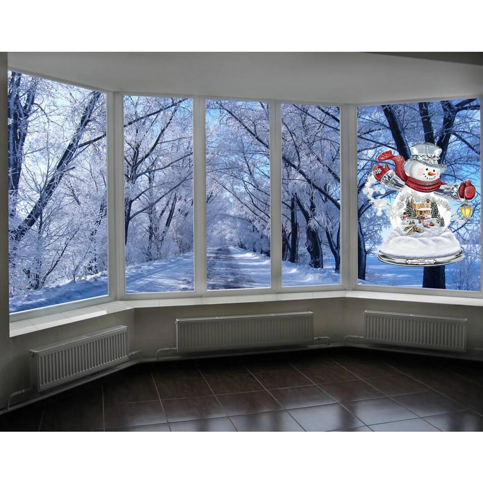 

1pc 9 Styles Christmas Xmas Tree Window Paste Stickers Santa Claus Wall Shop Store Display Decorative Ornament